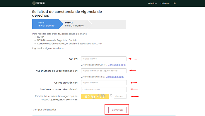 Ingreso de datos en el IMSS
