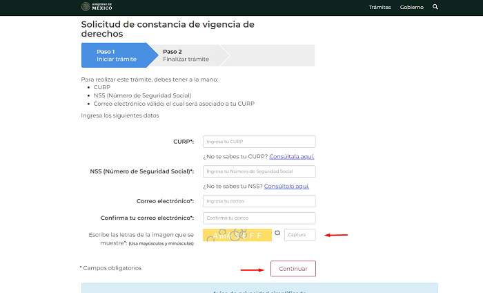 Ingresó de datos IMSS